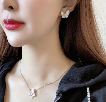 [LUCKY LOVE]BUTTERFLY ALL DIAMOND EARRINGS