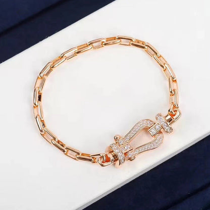 [LUCKY LOVE]FORCE LARGE HORSESHOE CLASP  METAL BRACELET