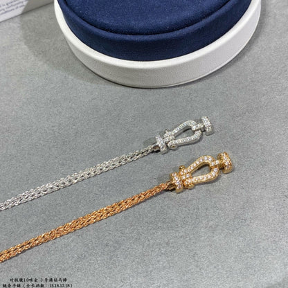 [LUCKY LOVE]FORCE SMALL HORSESHOE  DIAMOND CHAIN ROPE BRACELET
