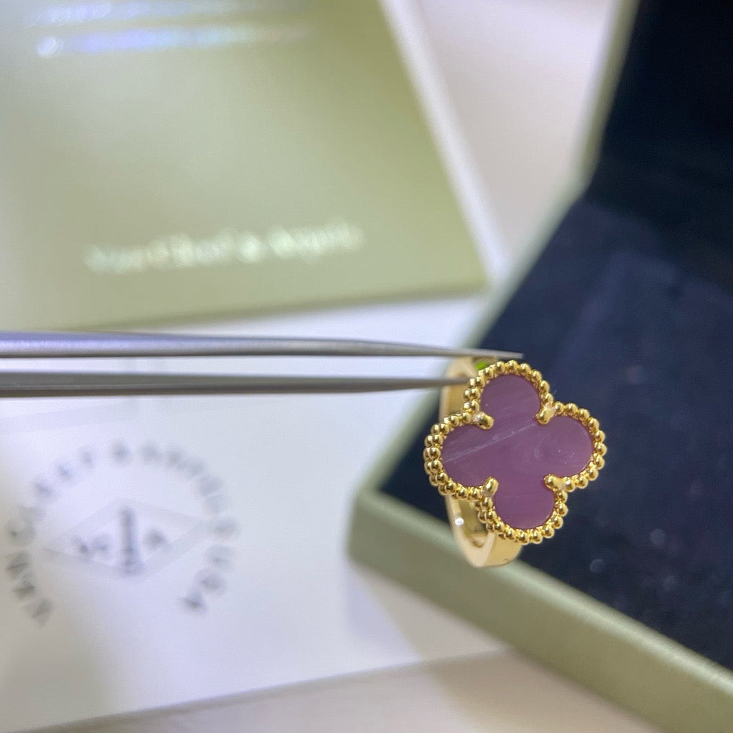 [LUCKY LOVE]CLOVER  PURPLE VIOLET RING
