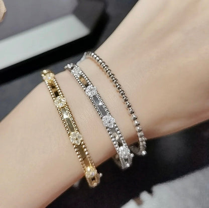 [LUCKY LOVE]CLOVER BRACELET 4MM DIAMONDS