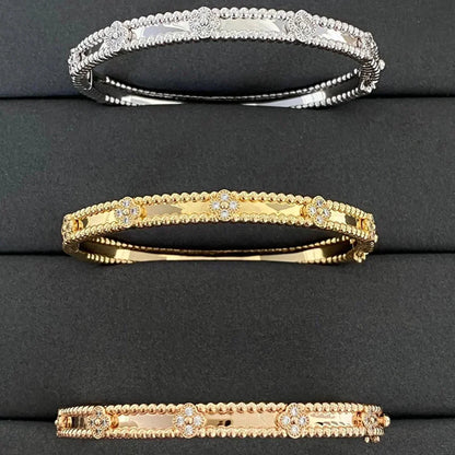 [LUCKY LOVE]CLOVER BRACELET 4MM DIAMONDS