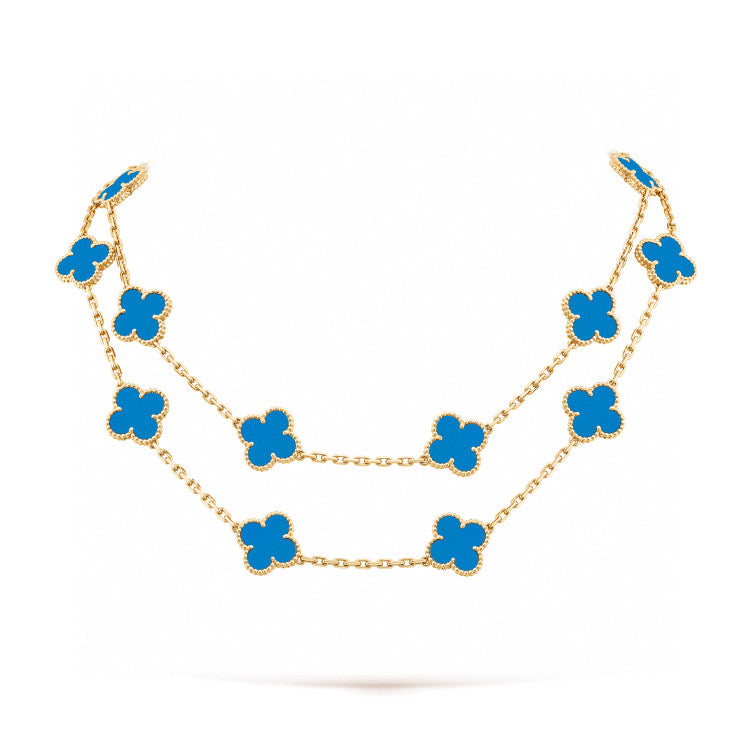 [LUCKY LOVE]CLOVER 20 MOTIFS TURQUOISE GOLD