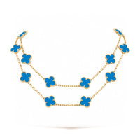 [LUCKY LOVE]CLOVER 20 MOTIFS TURQUOISE GOLD