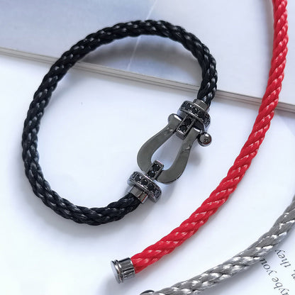 [LUCKY LOVE]FORCE LARGE SERIES HORSESHOE BLACK SAMURAI BRACELET
