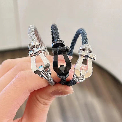 [LUCKY LOVE]FORCE LARGE HORSESHOE FULL DIAMOND BRACELET GOLD