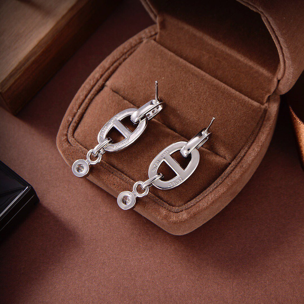 [LUCKY LOVE]HM CHAINE DIAMOND EARRINGS
