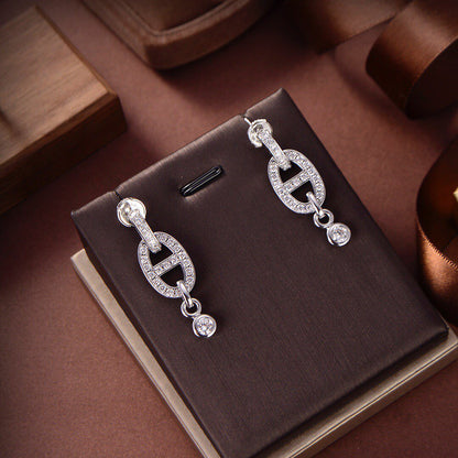 [LUCKY LOVE]HM CHAINE DIAMOND EARRINGS