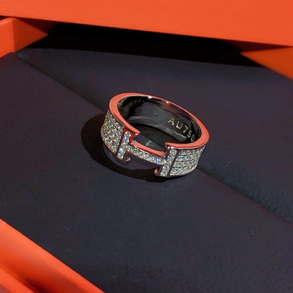 [LUCKY LOVE]H RING FULL DIAMOND
