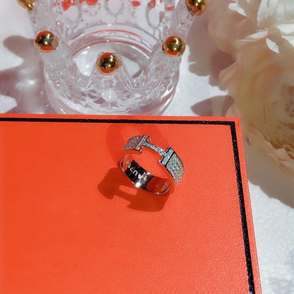[LUCKY LOVE]H RING FULL DIAMOND