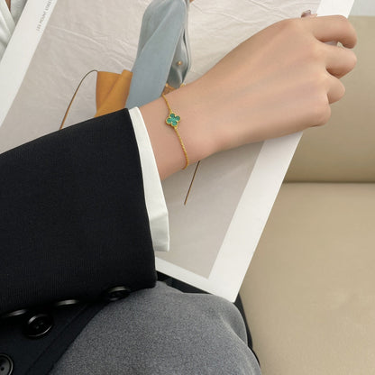 [LUCKY LOVE]CLOVER BRACELET MALACHITE 1 MOTIF