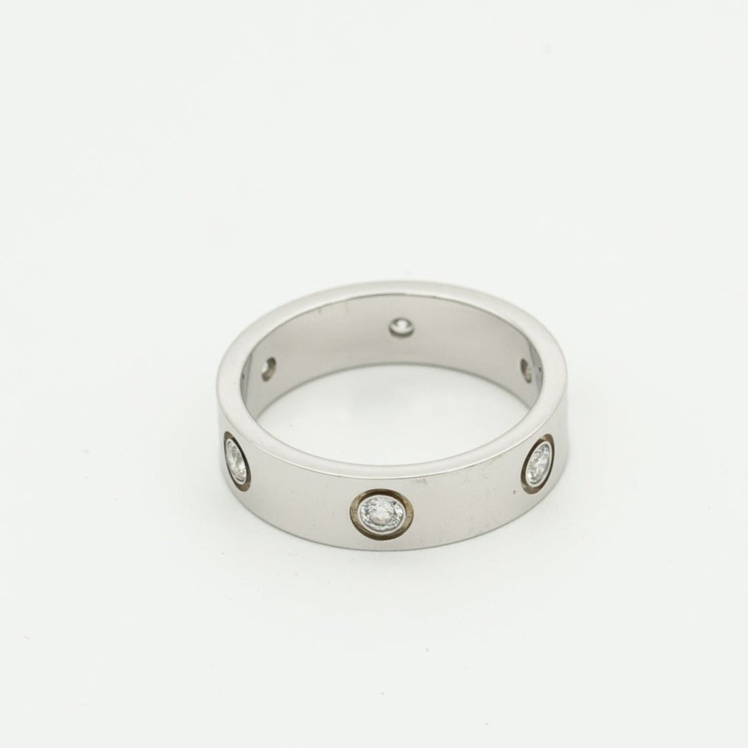 [LUCKY LOVE]LOVE RING 5.5MM 6 DIAMONDS SILVER