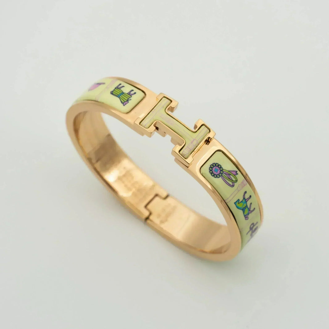 [LUCKY LOVE]H PINK GOLD BRACELET CREAM CERAMIC