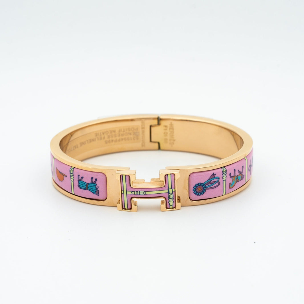 [LUCKY LOVE]H PINK GOLD BRACELET PINK CERAMIC