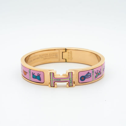 [LUCKY LOVE]H PINK GOLD BRACELET PINK CERAMIC