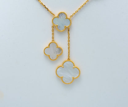 [LUCKY LOVE]CLOVER MOTHER OF PEARL NECKLACE 6 MOTIF
