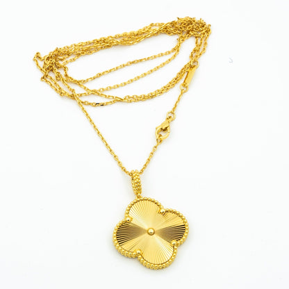 [LUCKY LOVE]CLOVER 25MM PEDANT NECKLACE GOLD