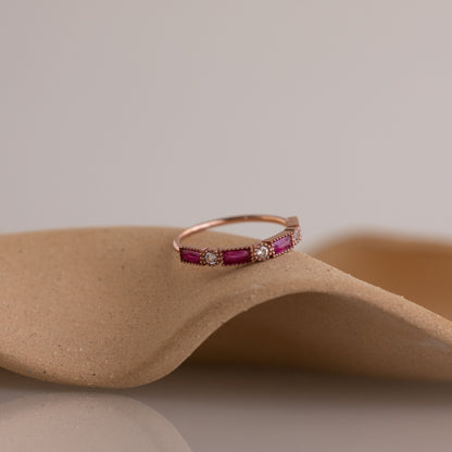 Mixed Art Deco Birthstone Ring