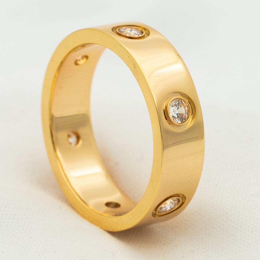 [LUCKY LOVE]LOVE RING 5.5MM 6 DIAMONDS PINK GOLD