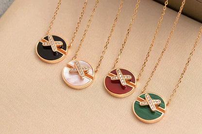 [LUCKY LOVE]JEUX DE ROSE GOLD DIAMOND NECKLACE