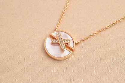 [LUCKY LOVE]JEUX DE ROSE GOLD DIAMOND NECKLACE