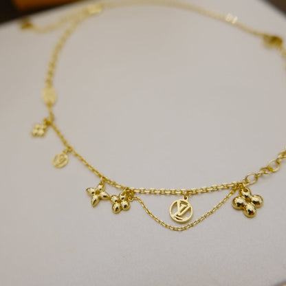 [LUCKY LOVE]LUCKY LOVEING SUPPLE NECKLACE BRASS