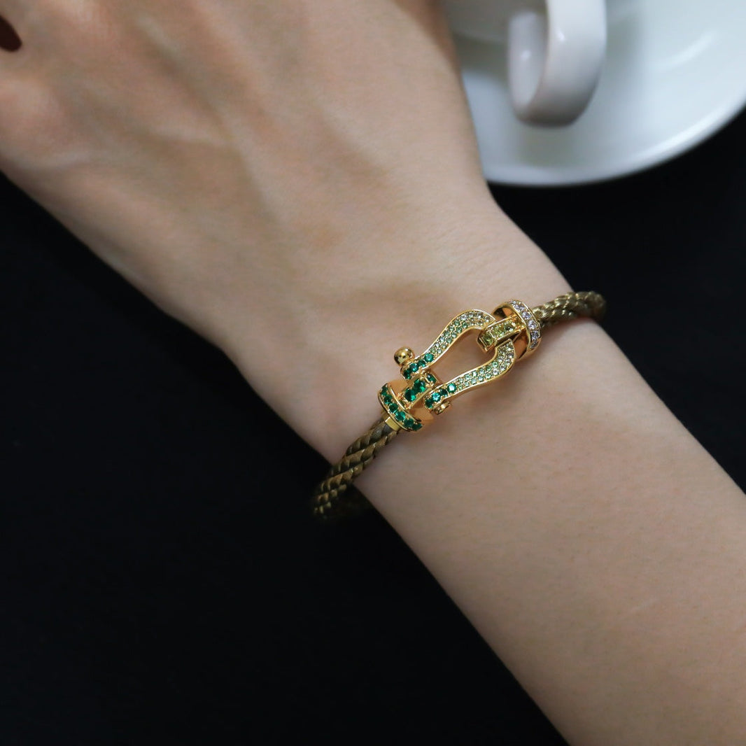 [LUCKY LOVE]FORCE 10 GOLD GREEN DIAMOND PAVED