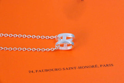 [LUCKY LOVE]HM NECKLACE H LETTER OVAL SERIES