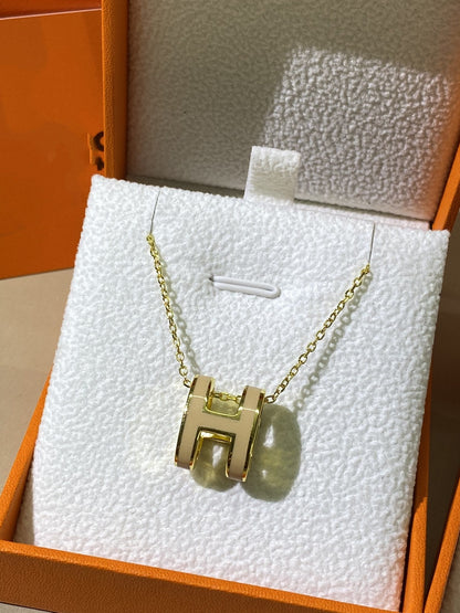[LUCKY LOVE]HM CLIC YELLOW ENAMEL GOLD NECKLACE