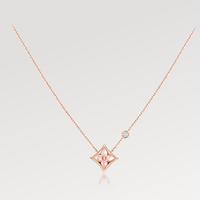 [LUCKY LOVE]STAR PINK MOP 1 DIAMOND PINK GOLD NECKLACE