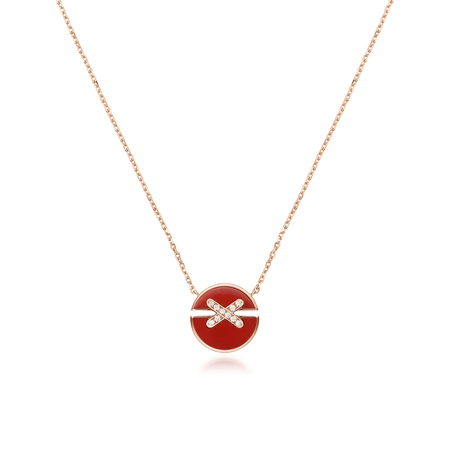 [LUCKY LOVE]JEUX DE ROSE GOLD DIAMOND NECKLACE