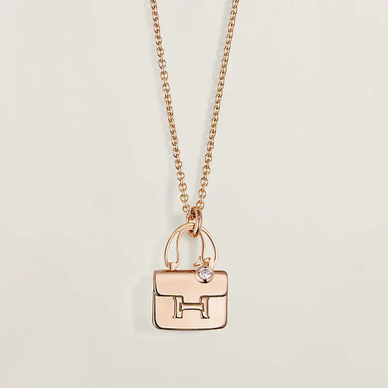 [LUCKY LOVE]AMULETTE PEDANT ROSE GOLD NECKLACE