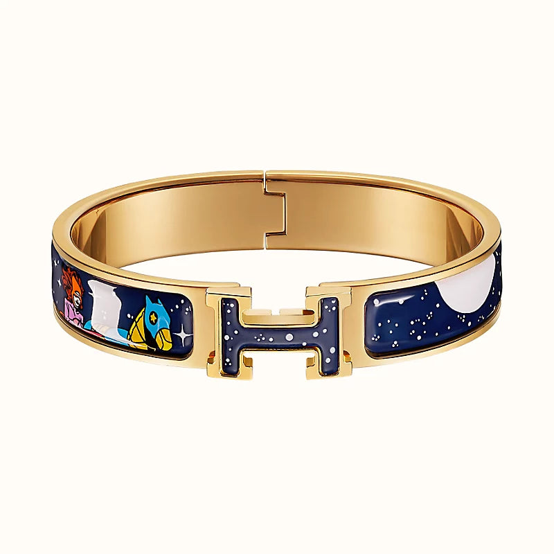 [LUCKY LOVE]H STAR AND MOON BRACELET 12MM