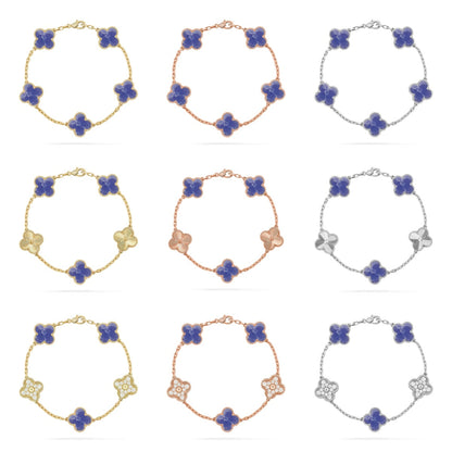 [LUCKY LOVE]CLOVER 5 MOTIF BLUE VEINS BRACELET COLLECTION