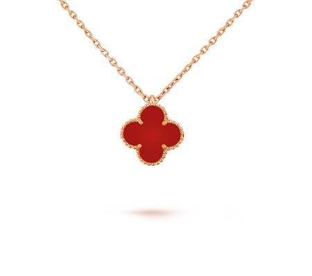 [LUCKY LOVE]CLOVER MINI 9.5MM CARNELIANS NECKLACE COLLECTION