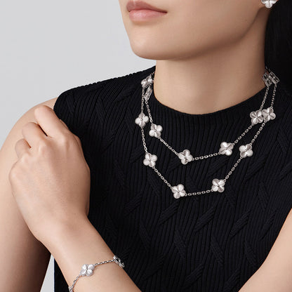 [LUCKY LOVE]CLOVER 20 MOTIFS DIAMOND SILVER