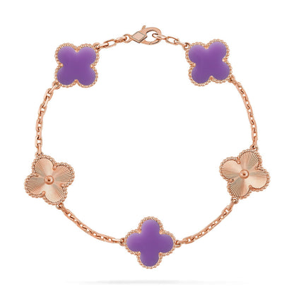 [LUCKY LOVE]CLOVER 5 MOTIF LIGHT PURPLE BRACELET COLLECTION