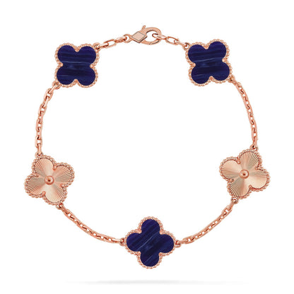[LUCKY LOVE]CLOVER 5 MOTIF PURPLE STRIPES BRACELET COLLECTION