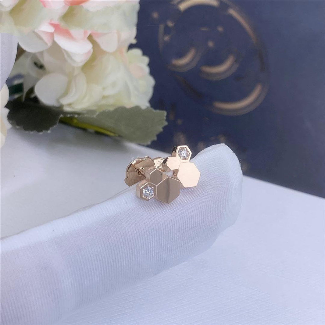 [LUCKY LOVE]BEE LOVE PINK GOLD DIAMOND EARRINGS