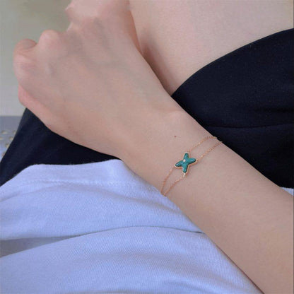 [LUCKY LOVE]JEUX BRACELET MALACHITE PINK GOLD 1 DIAMOND