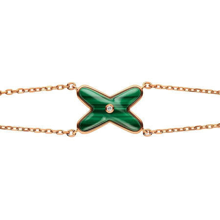 [LUCKY LOVE]JEUX BRACELET MALACHITE PINK GOLD 1 DIAMOND