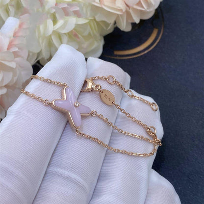 [LUCKY LOVE]JEUX BRACELET PINK MOP PINK GOLD 1 DIAMOND
