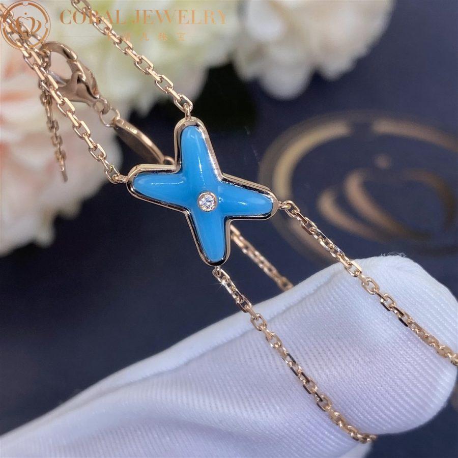 [LUCKY LOVE]JEUX BRACELET TURQUOISE PINK GOLD 1 DIAMOND