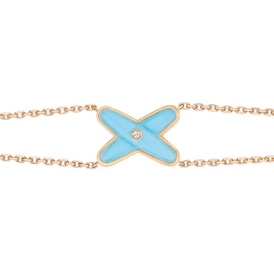 [LUCKY LOVE]JEUX BRACELET TURQUOISE PINK GOLD 1 DIAMOND