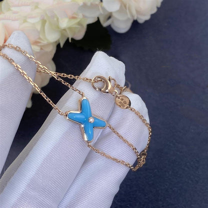 [LUCKY LOVE]JEUX BRACELET TURQUOISE PINK GOLD 1 DIAMOND