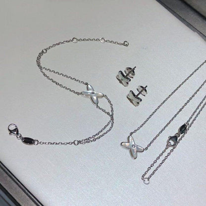 [LUCKY LOVE]JEUX BRACELET WHITE MOP SILVER 1 DIAMOND