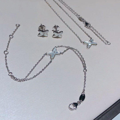 [LUCKY LOVE]JEUX BRACELET WHITE MOP SILVER 1 DIAMOND
