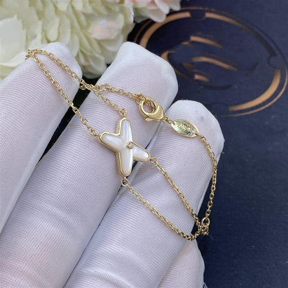 [LUCKY LOVE]JEUX BRACELET WHITE MOP GOLD 1 DIAMOND