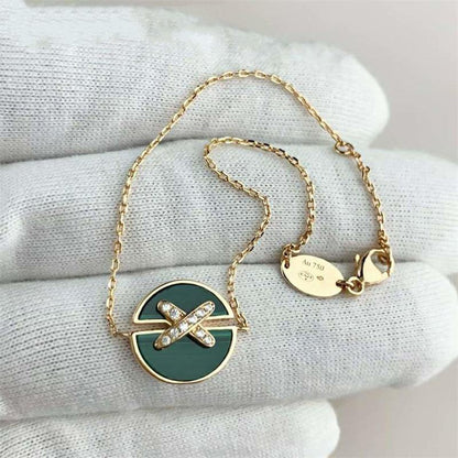 [LUCKY LOVE]JEUX DE BRACELET MALACHITE PINK GOLD DIAMONDS
