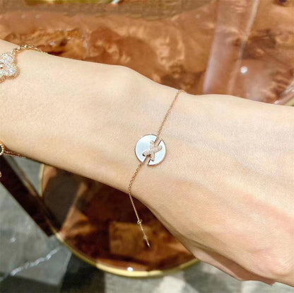 [LUCKY LOVE]JEUX DE BRACELET MOP PINK GOLD DIAMONDS